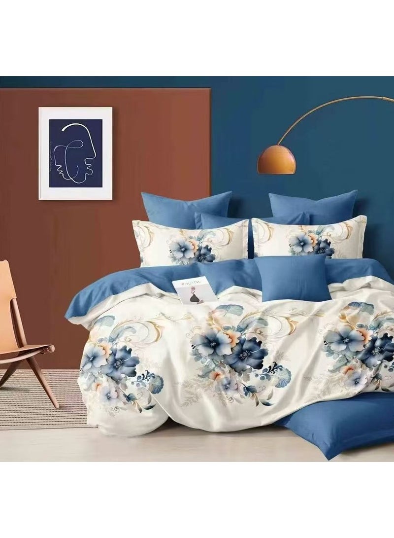 AL RAID 6-Piece King Size Duvet Cover Set – Soft & Breathable Bed Sheet Set with Duvet Cover, Deep-Pocket Fitted Sheet & 4 Pillowcases – All-Season Comfort and Elegant Bedroom Style