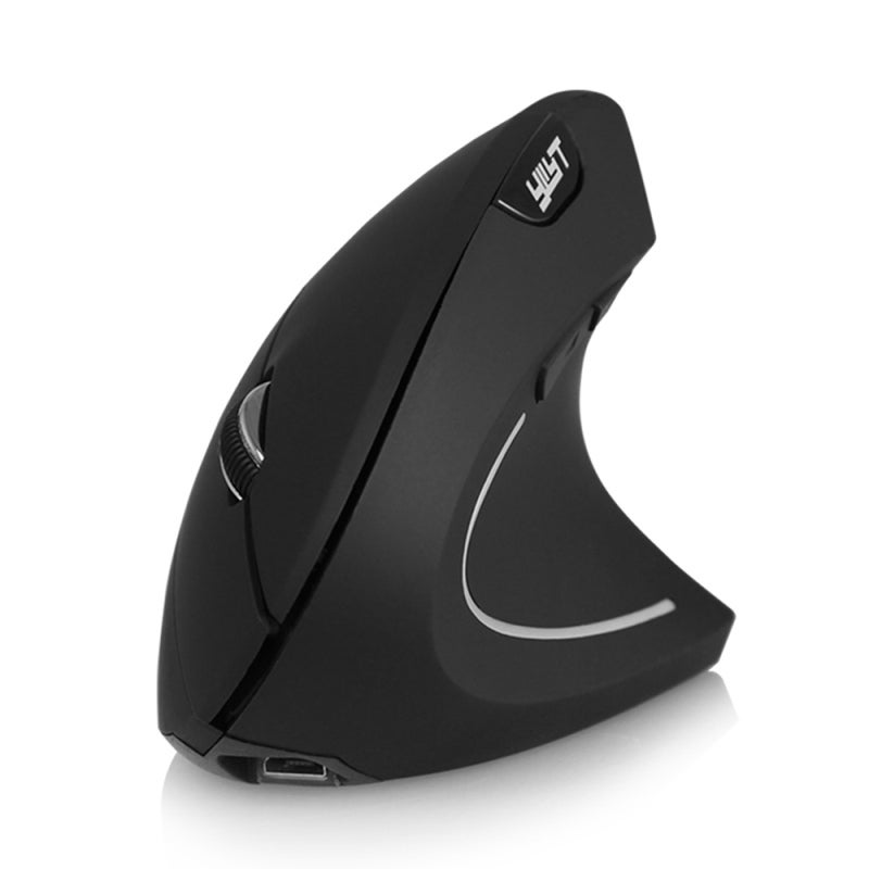 Vertical Ergonomic Wireless Mouse: 2.4G Stable Connection, 3 Adjustable DPI Levels, Rechargeable Built-In Lithium Battery, Black for Home Office And Daily Computer Use - Image 1