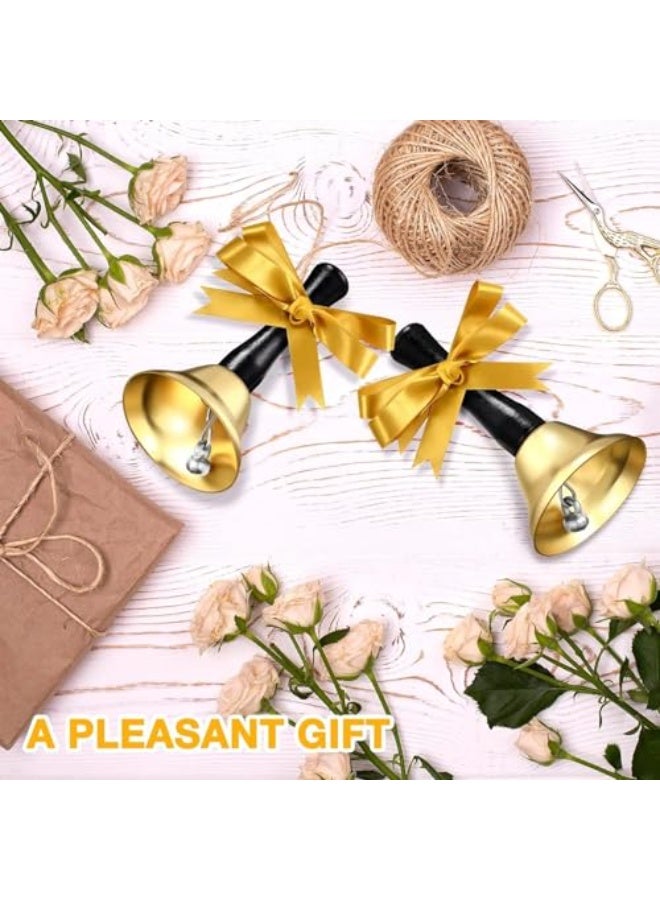 LAMAY 50 Pcs Gold Hand Bell Steel Call Bell Dinner Bell Service Bell Wedding Bells with Wood Handles for the Sick Elderly Alert Classroom Alarm - Image 4