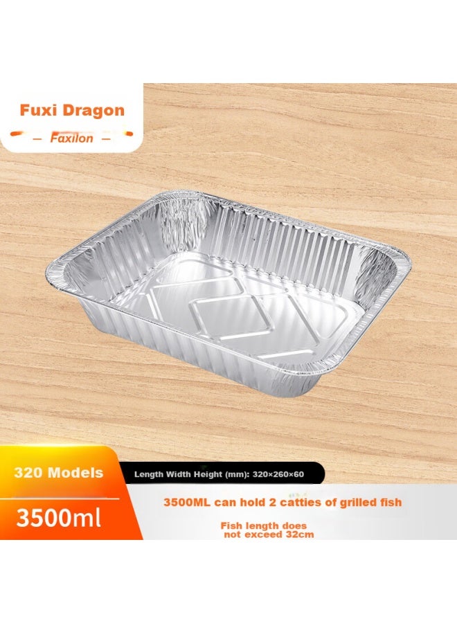 Faxilon Bbq Aluminum Foil Box Tray 3500ml * 10 Disposable Fish Box Baking Oven Camping Picnic Tray - Image 1