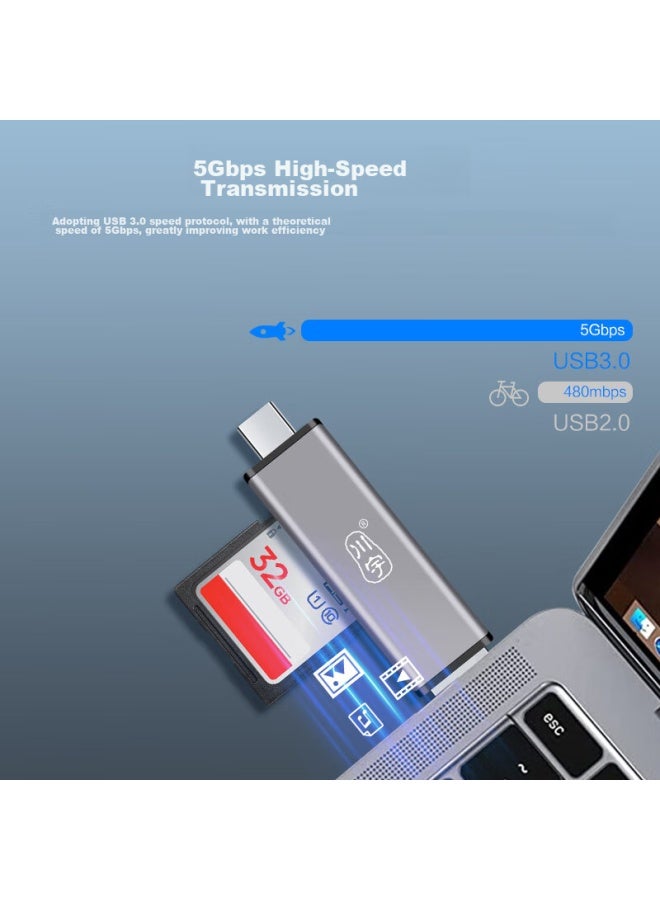 Chuanyu Usb-c 3.0 High-speed Multifunctional All-in Phone Card Reader, Type-c Interface, Otg, Android, Sd, Dslr Camera, Tf Recorder, Phone Storage Memory Card, Dual Card Simultaneous Reading - Image 3