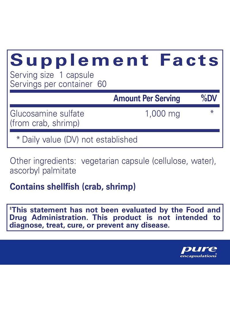 Pure Encapsulations Glucosamine Sulfate 1000 Mg 60 Capsules - Image 2