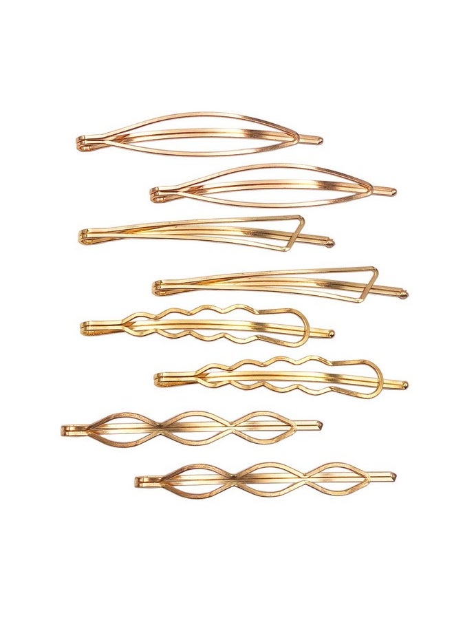 Messen Messen Hair Pins Set Geometric Hair Clips Metal Hairpin Minimalist Hair Styling Jewelry Hair Clamps Accessories Barrettes Gold Bobby Pin for Girl Women (8 Pieces,Style 7)  - Image 1