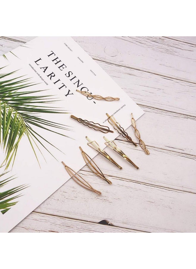 Messen Messen Hair Pins Set Geometric Hair Clips Metal Hairpin Minimalist Hair Styling Jewelry Hair Clamps Accessories Barrettes Gold Bobby Pin for Girl Women (8 Pieces,Style 7)  - Image 4
