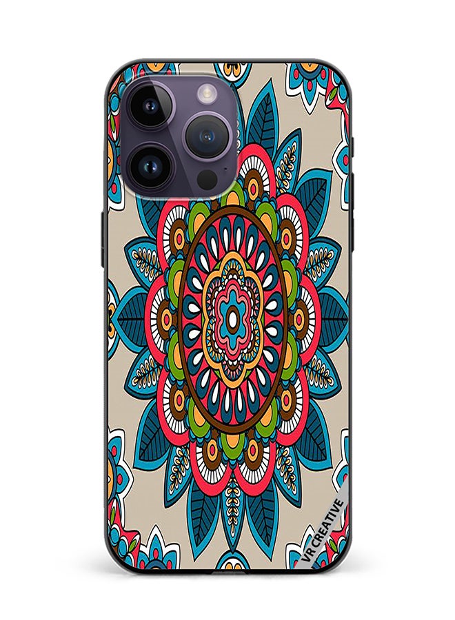 VR CREATIVE Protective Case Cover For Apple iPhone 15 Pro Indian Mandala Design Multicolour - Image 1