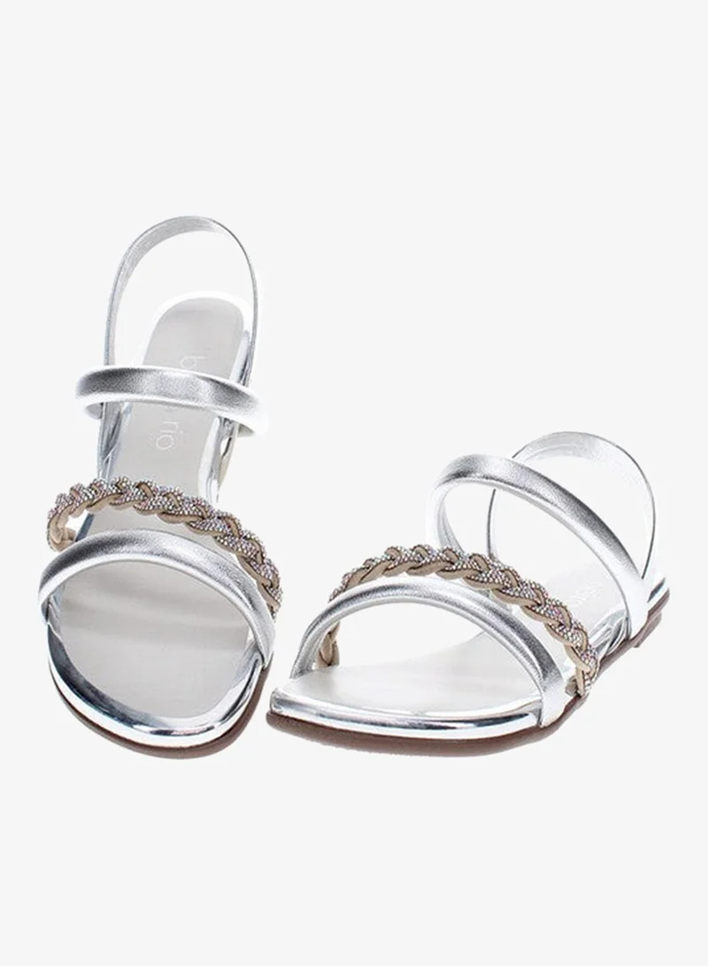 Beira Rio Silver Sandals for Women with Back Strap – Stylish & Supportive sling Back Ladies Sandals for Women | Best Price UAE