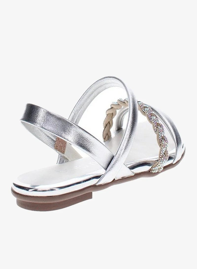 Beira Rio Silver Sandals for Women with Back Strap – Stylish & Supportive sling Back Ladies Sandals for Women | Best Price UAE