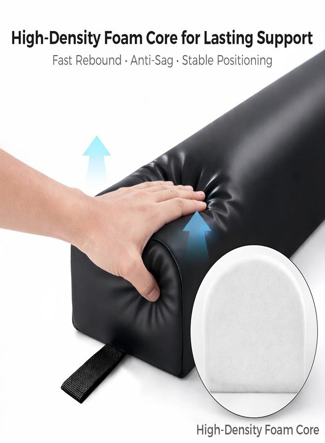 ProTouch Dual-Cover Comfort Massage Bolster Pillow 3/4 Round, 26 x 6 x 6 in PU Leather & Cooling Cover Bolster for Massage Table, Massage Bolster Pillow for Legs, Leg & Knee Bolster Support - Black/ Light Gray - Image 5