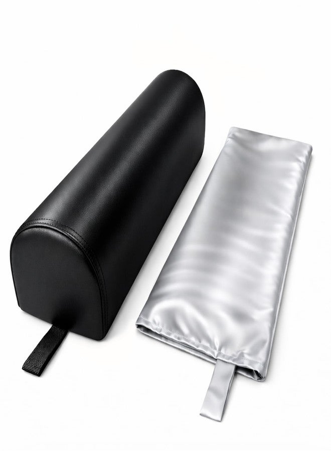 ProTouch Dual-Cover Comfort Massage Bolster Pillow 3/4 Round, 26 x 6 x 6 in PU Leather & Cooling Cover Bolster for Massage Table, Massage Bolster Pillow for Legs, Leg & Knee Bolster Support - Black/ Light Gray - Image 1