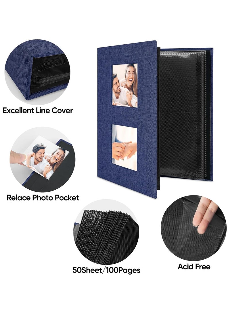 Photo Album 6x4, Small Photo Album holds 200 Pockets, Picture Album Slip in for 4x6 3.5x5.5 Photos, 4x6 Photo Book Ideal for Valentine Wedding Christmas Birthday (Blue) - Image 3