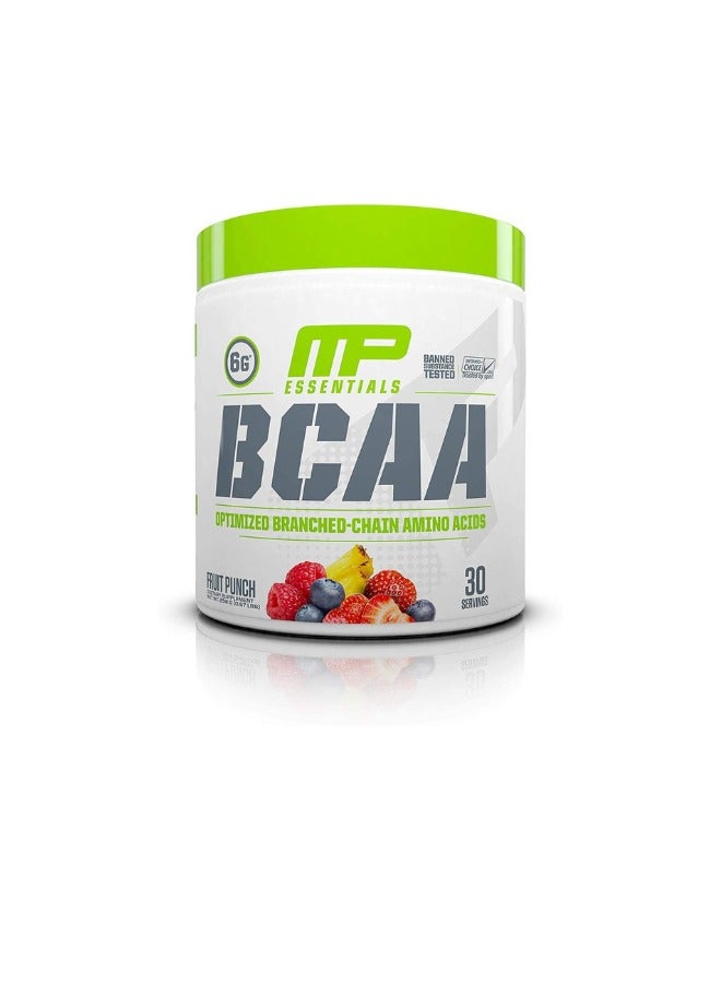 MusclePharm BCAA Optimized Branched-Chain Amino Acids, Fruit Punch Flavour, 30 Servings - Image 1