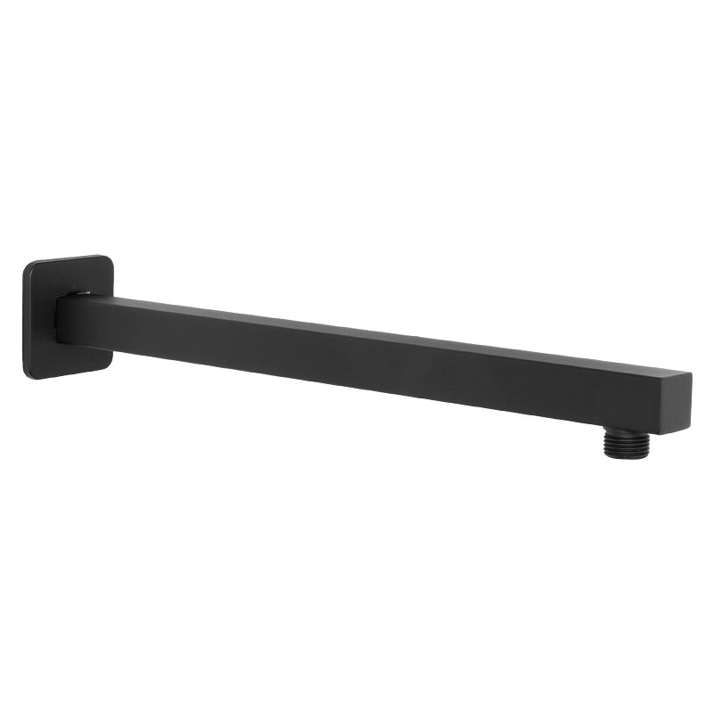 HarJue Shower Arm Rain Shower Head Extension Extender With Flange and Teflon Tape Made of Thicken Stainless Steel for Bathroom Rainfall Shower 16 Inch Matte Black