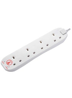 MASTERPLUG Masterplug Four Socket Power Surge Protected Extension Lead, 2 Meters, White, 2 Years Warranty, 75 years old British Brand  - Image 4