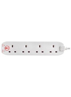 MASTERPLUG Masterplug Four Socket Power Surge Protected Extension Lead, 2 Meters, White, 2 Years Warranty, 75 years old British Brand  - Image 5