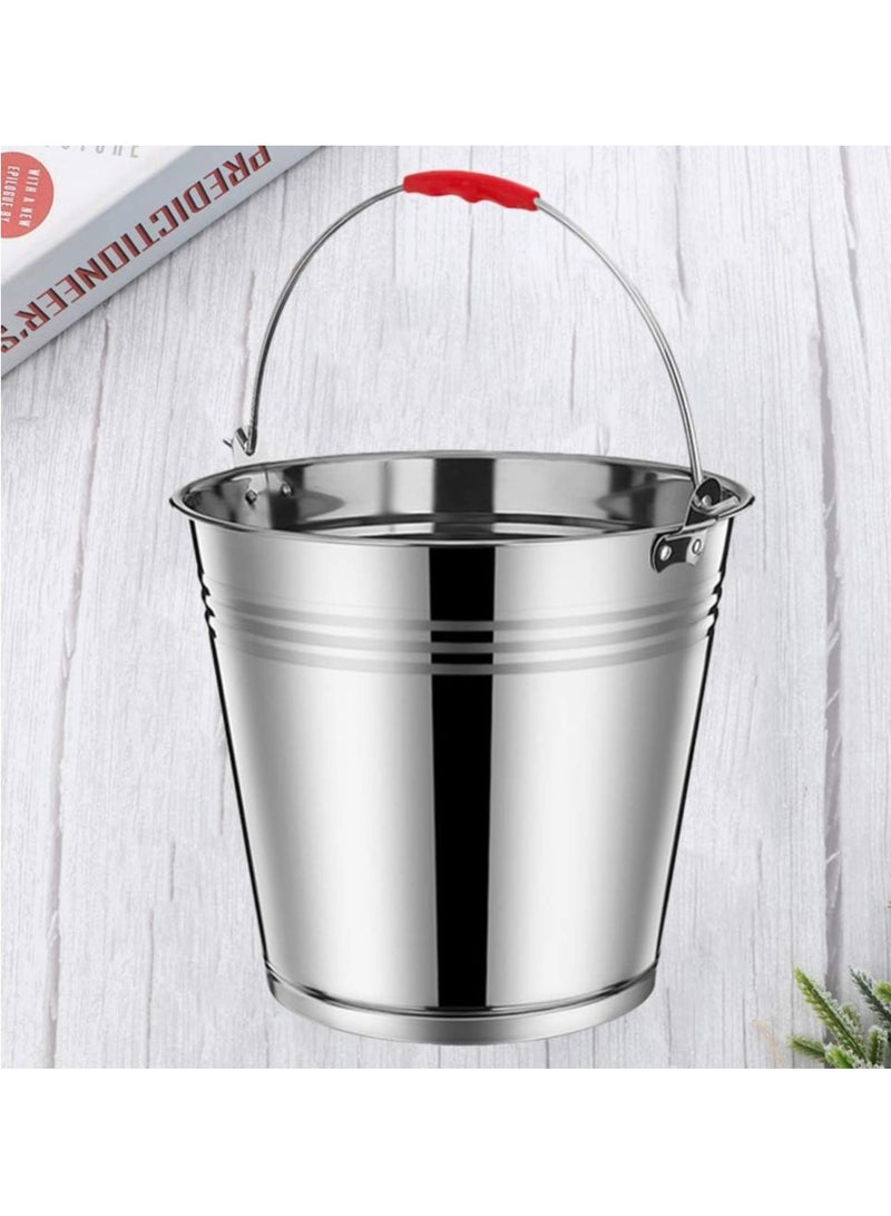 DubaiGallery Bucket horse bucket farm bucket fireplace ash bucket ice bucket oil storage can milk bucket open fire accessories fireplace bucket Stainless steel portable storage barrel 20L - Image 3