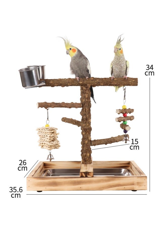 general Sichuan Pepperwood Game Parrot Stand Swing Rings Bird Toy for Budgerigar Peony and Cockatiel Bird Supplies - Image 4