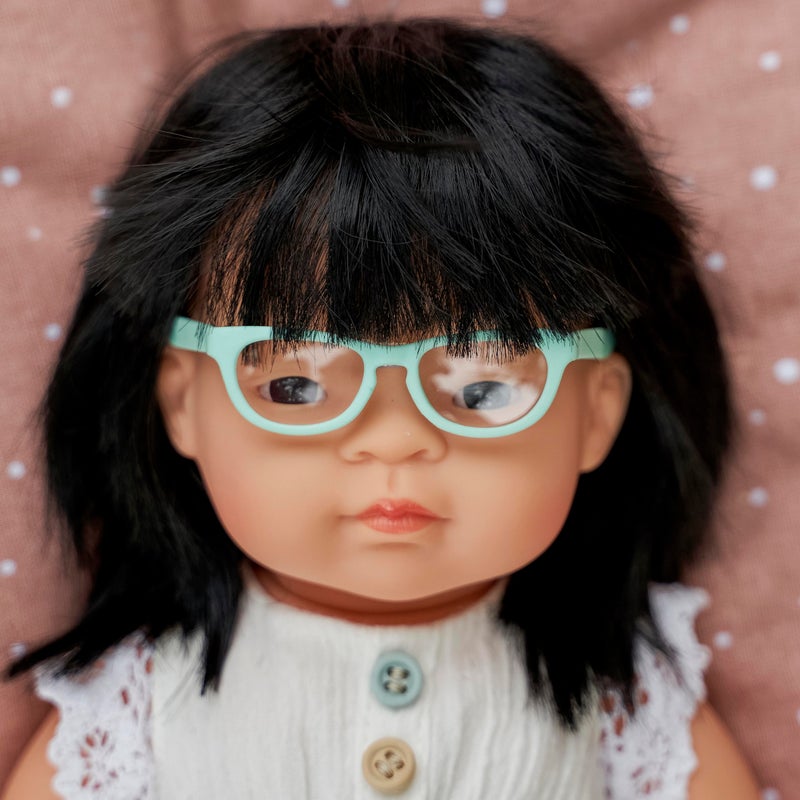 Miniland Turquoise Glasses for 15 inches Dolls, Enhance Realism in Play with Stylish Accessories for Reborn Baby Dolls & Inclusive, Perfect for Baby Doll Enthusiasts Play, Toddler Toys | Green - Image 2