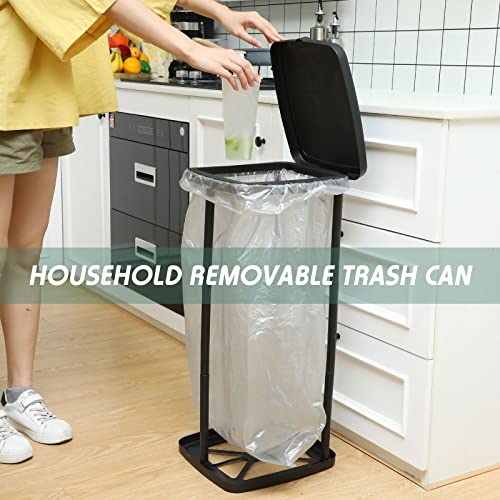 Vicenpal Portable Garbage Bag Holder Collapsible Trash Can Expandable Outdoor Waste Bins Camping Accessories for Indoor Outdoor Rv Picnic Kitchen Home Use, Black(2 Pcs) - Image 4