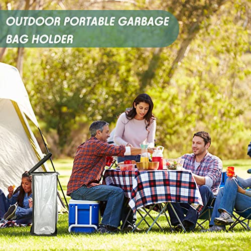 Vicenpal Portable Garbage Bag Holder Collapsible Trash Can Expandable Outdoor Waste Bins Camping Accessories for Indoor Outdoor Rv Picnic Kitchen Home Use, Black(2 Pcs) - Image 5