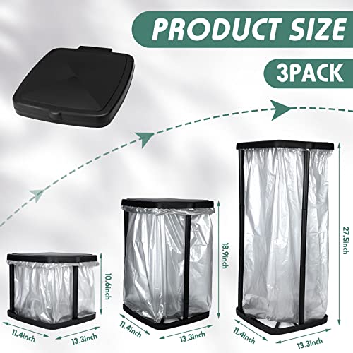 Vicenpal Portable Garbage Bag Holder Collapsible Trash Can Expandable Outdoor Waste Bins Camping Accessories for Indoor Outdoor Rv Picnic Kitchen Home Use, Black(2 Pcs) - Image 2