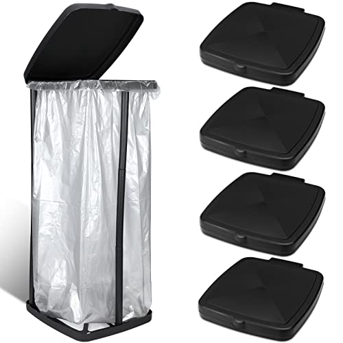 Vicenpal Portable Garbage Bag Holder Collapsible Trash Can Expandable Outdoor Waste Bins Camping Accessories for Indoor Outdoor Rv Picnic Kitchen Home Use, Black(2 Pcs) - Image 1