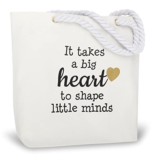 MARKHA Appreciation Gifts - Best Teacher Gifts for Women - Sturdy, Durable and Washable Teachers Tote with Soft Rope Handle - Image 1