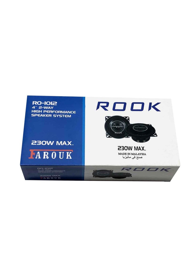 طقم مكبر صوت دائري للسيارة موديل RO-1012 4 بوصات 230 وات 10 سم 2 اتجاهين صنع في ماليزيا - Image 2