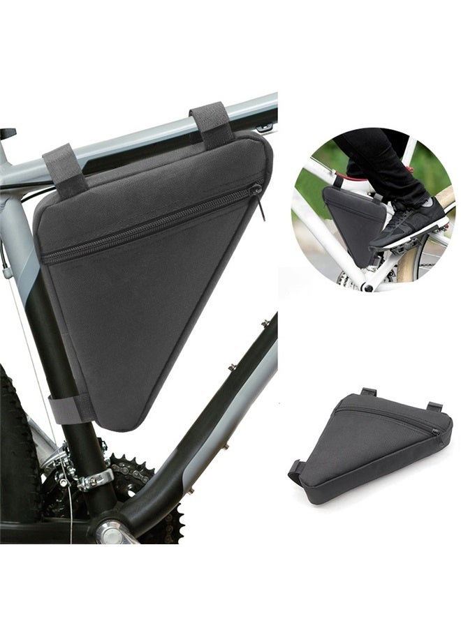 يونج شنج كيس دراجة مثلث كيس أسود دراجة إطار أمامي حقيبة تخزين دراجة صغيرة لأدوات أوعية ركوب الدراجات ، كيس تخزين إطار الدراجة 20*20 سم - Image 4