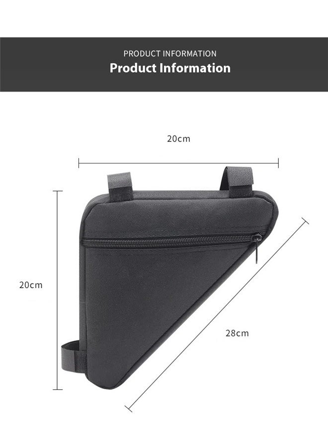 يونج شنج كيس دراجة مثلث كيس أسود دراجة إطار أمامي حقيبة تخزين دراجة صغيرة لأدوات أوعية ركوب الدراجات ، كيس تخزين إطار الدراجة 20*20 سم - Image 5