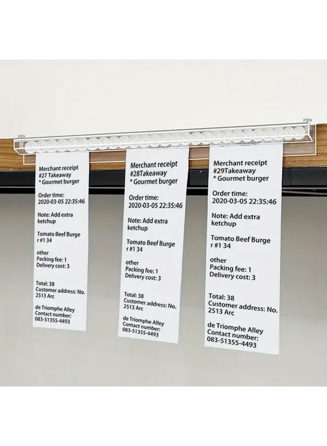 1pc Transparent PVC Kitchen Restaurant Receipt Holder Easy To Use Ticket Clip For Takeout Orders 11 81 Inch - Image 4