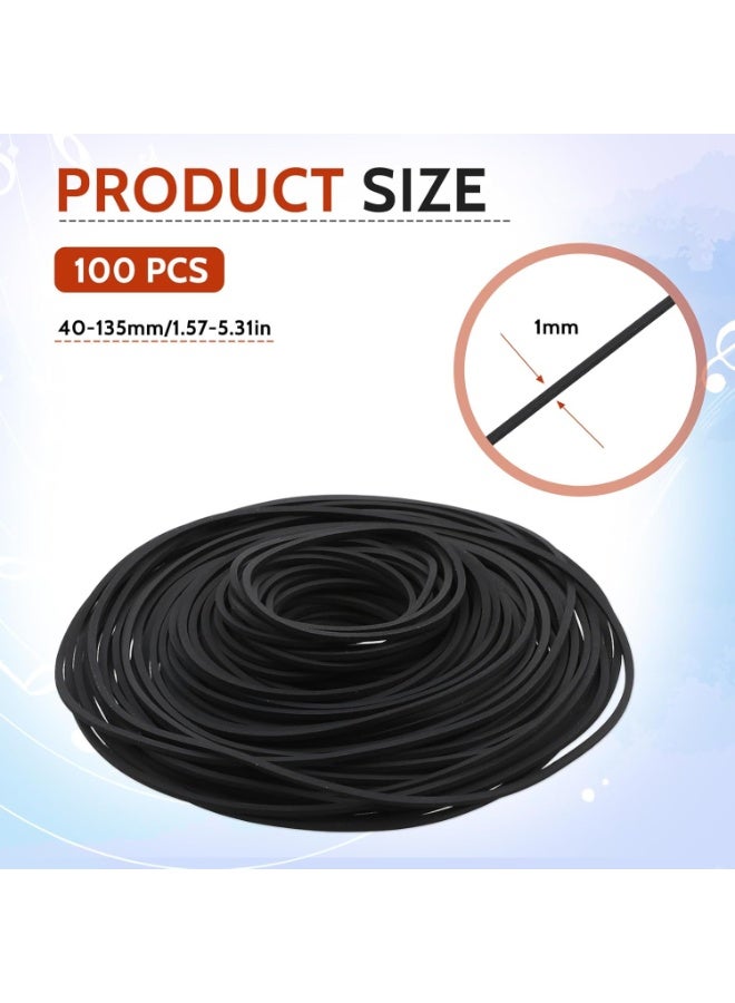 100pcs Recorder Rubber Belt 40-135mm Mix Square Cassette Tape Machine Belt Repair Assorted Belt for Recorder Walkman Repeater DVD Drive 1mm Width - Image 2