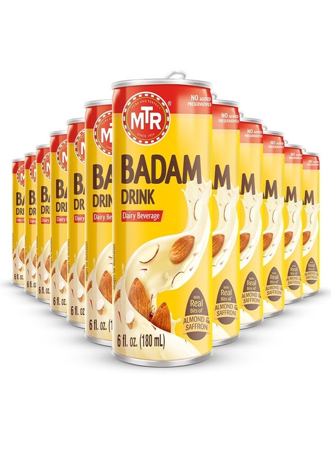 MTR Badam Drink, Ready-to-Drink - Authentic Indian Almond Milk Beverage, Real Bits of Almond & Saffron, No Added Preservatives, No Added Artificial Flavors & Colors, Gluten-Free, Refreshing Drink - Image 1