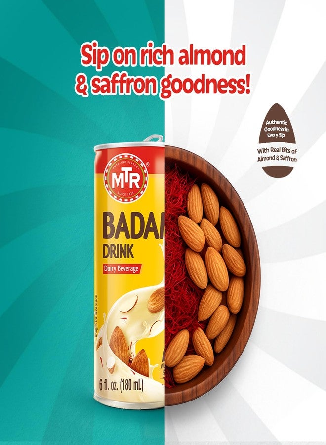 MTR Badam Drink, Ready-to-Drink - Authentic Indian Almond Milk Beverage, Real Bits of Almond & Saffron, No Added Preservatives, No Added Artificial Flavors & Colors, Gluten-Free, Refreshing Drink - Image 3