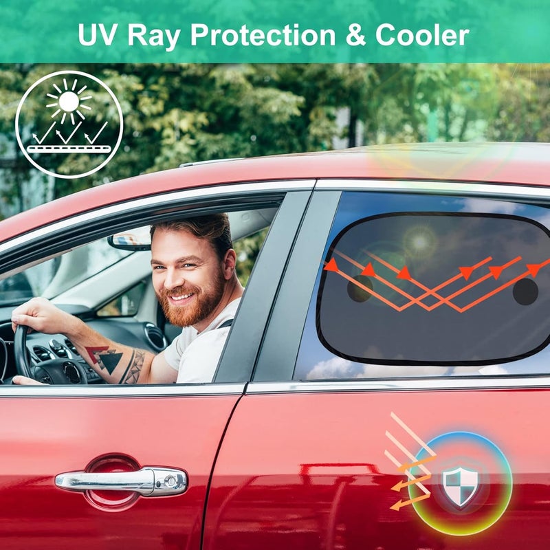 KASTWAVE Car Window Shades for Baby, Car Sun Shade, 2 Pack Universal Baby Window Shade, Sun Shade Cover Block UV Rays Sun Glare Heat Best for Baby, Kids and Pets Protection - Image 2