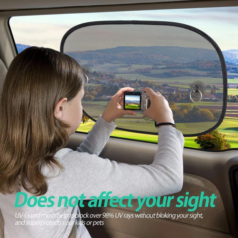 KASTWAVE Car Window Shades for Baby, Car Sun Shade, 2 Pack Universal Baby Window Shade, Sun Shade Cover Block UV Rays Sun Glare Heat Best for Baby, Kids and Pets Protection - Image 5