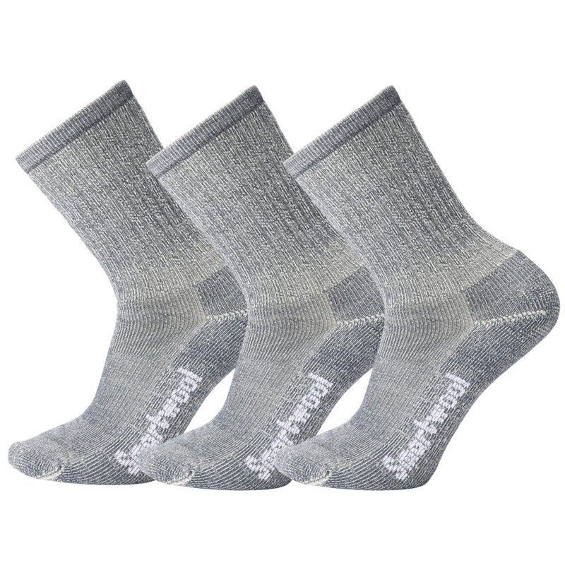 Smartwool Men's Classic Hike Light Cushion Crew Socks, Light Gray-3pk, L
