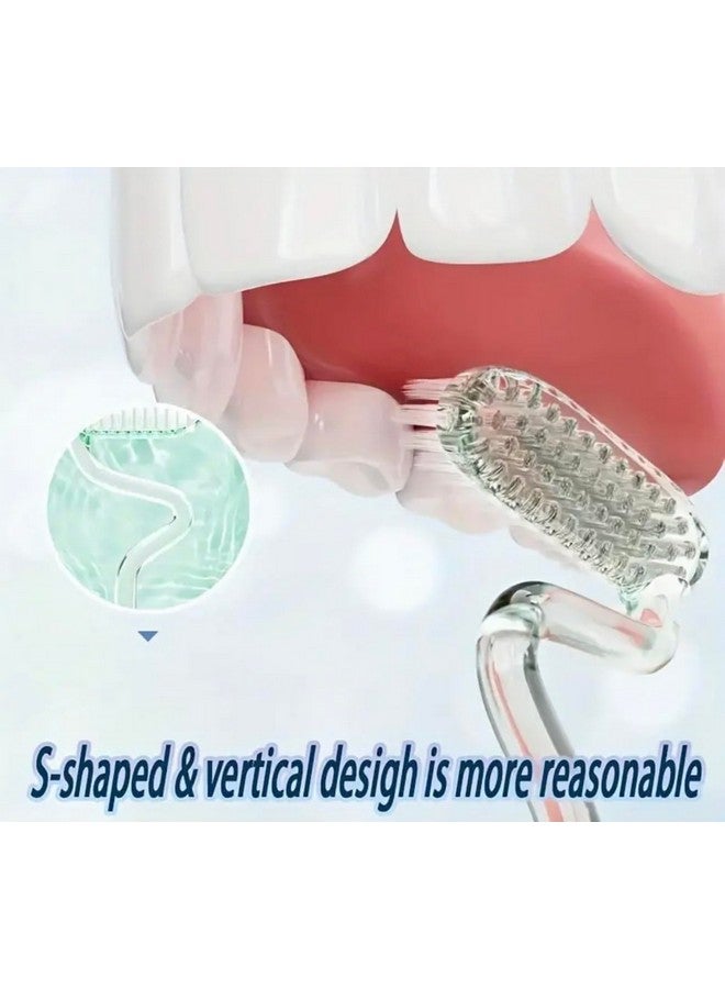 S-Shaped Toothbrush, Vertical Brush, Manual Toothbrush, Ergonomic Design, Soft Bristles (Pink, Standard)