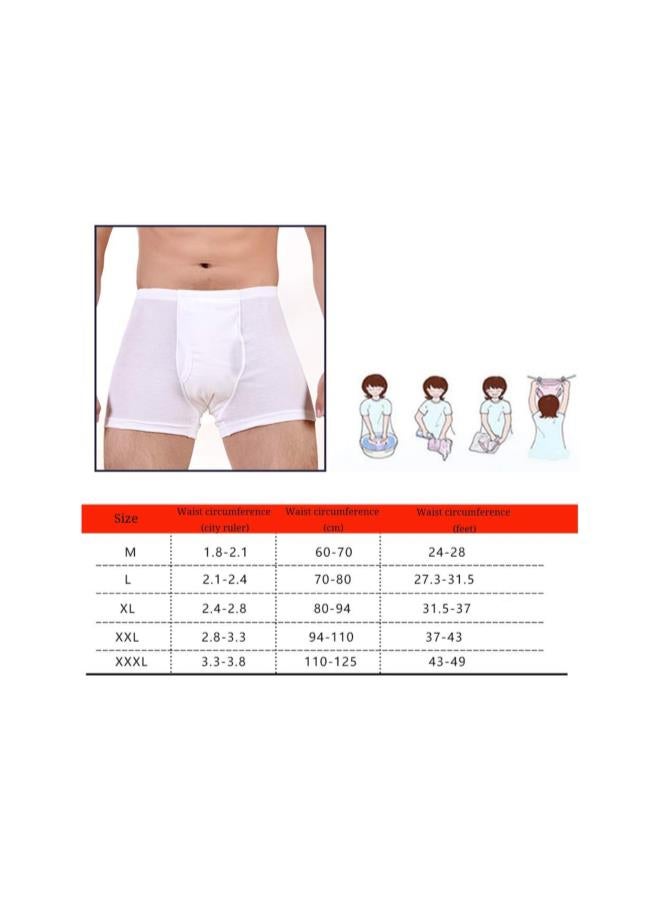 Washable Urinary Incontinence Cotton Boxer Brief Underwear with Front Absorbent Area,L  - Image 4
