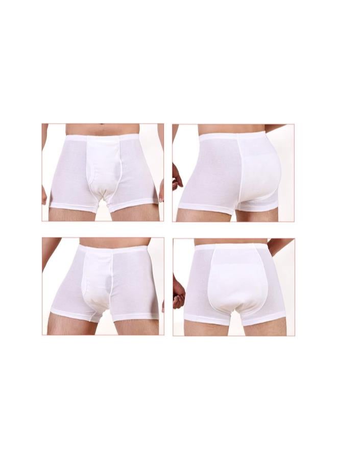 Washable Urinary Incontinence Cotton Boxer Brief Underwear with Front Absorbent Area,L  - Image 5