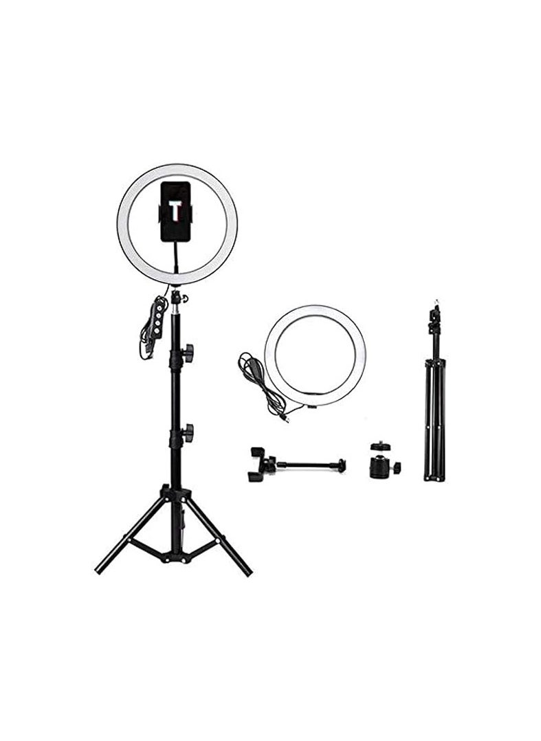 Generic 33cm Dimmable LED Selfie Ring Light with Adjustable Tripod and Phone Holder – 33 Light Modes and 10 Brightness Levels for Live Streaming, Makeup, YouTube, TikTok, and Photography33cm Dimmable LED Selfie Ring Light with Adjustable Tripod and Phone Holder – 33 Light Modes and 10 Brightness Levels for Live Streaming, Makeup, YouTube, TikTok, and Photography  - Image 1