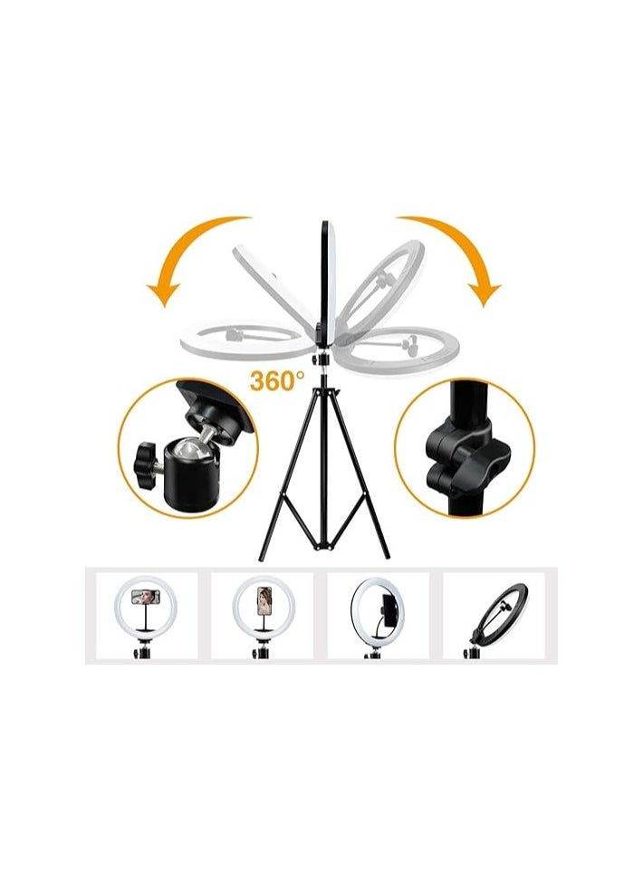 Generic 33cm Dimmable LED Selfie Ring Light with Adjustable Tripod and Phone Holder – 33 Light Modes and 10 Brightness Levels for Live Streaming, Makeup, YouTube, TikTok, and Photography33cm Dimmable LED Selfie Ring Light with Adjustable Tripod and Phone Holder – 33 Light Modes and 10 Brightness Levels for Live Streaming, Makeup, YouTube, TikTok, and Photography  - Image 3