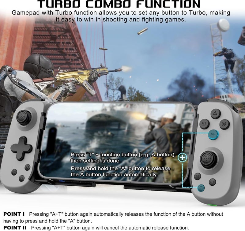 arVin Mobile Gaming Controller for iPhone, Android with Phone CASE Support, Wireless Gamepad for iPhone/iPad/Samsung/Tablet/Switch/PS4/PC - Play Xbox Cloud Gaming/PS Remote Play/Steam Link/GeForce Now - Image 5
