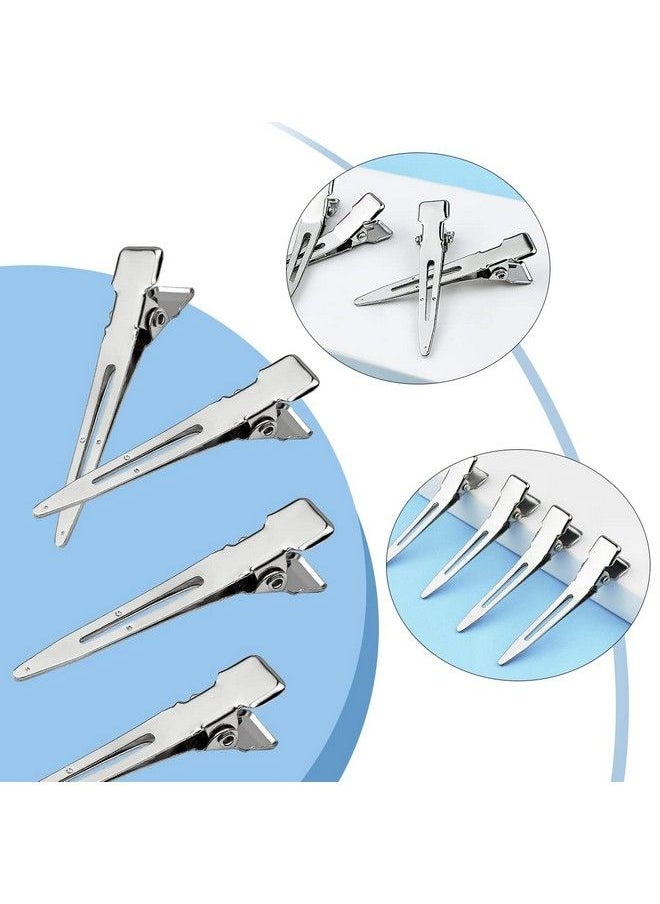 Tenalleys 50 Pcs Metal Duck Bill Hair Clips Silver Single Prong Hair Clips Women Styling Hair Clips Alligator Curl Clips For Hair Coloring Bows Diy Hair Extensions Salon (1.77Inch)  - Image 5