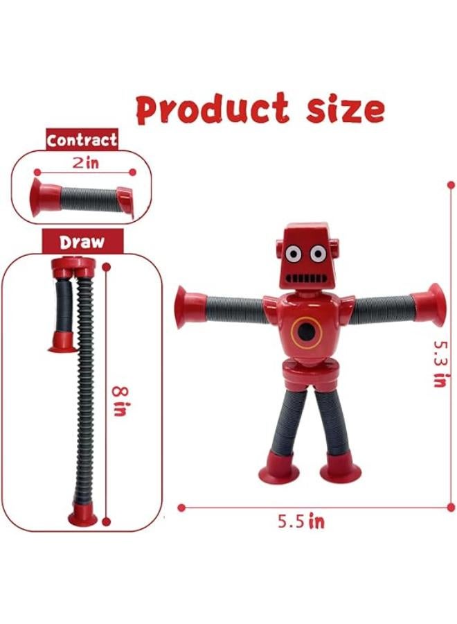 12PCS Suction Cup Robot Toy,Toys for Kids with Autism,Autism Sensory Products,Suction Cup Toy,pop Tubes Robots Stress and Anxiety Relief for Kids 3 4 5 6 7,Christmas Easter Gifts for Girls and Boys - Image 2