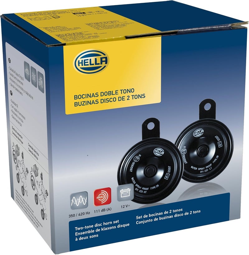 HELLA 011225802 Black 77mm 12V BX Disc Horn Kit (Universal Fit) - Image 5