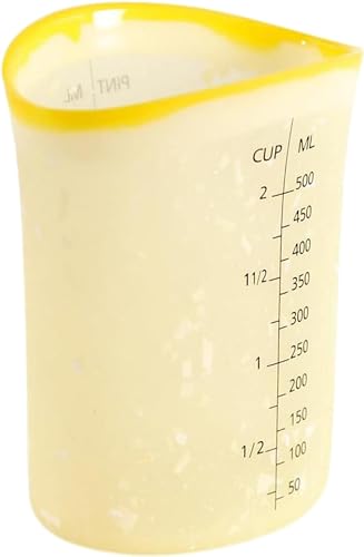Charles Viancin Lemon Flexible Silicone Measuring Cup BPAFree Plastic Free FoodGrade Silicone Microwave and Dishwasher Safe 500ml 16oz 2 Cups