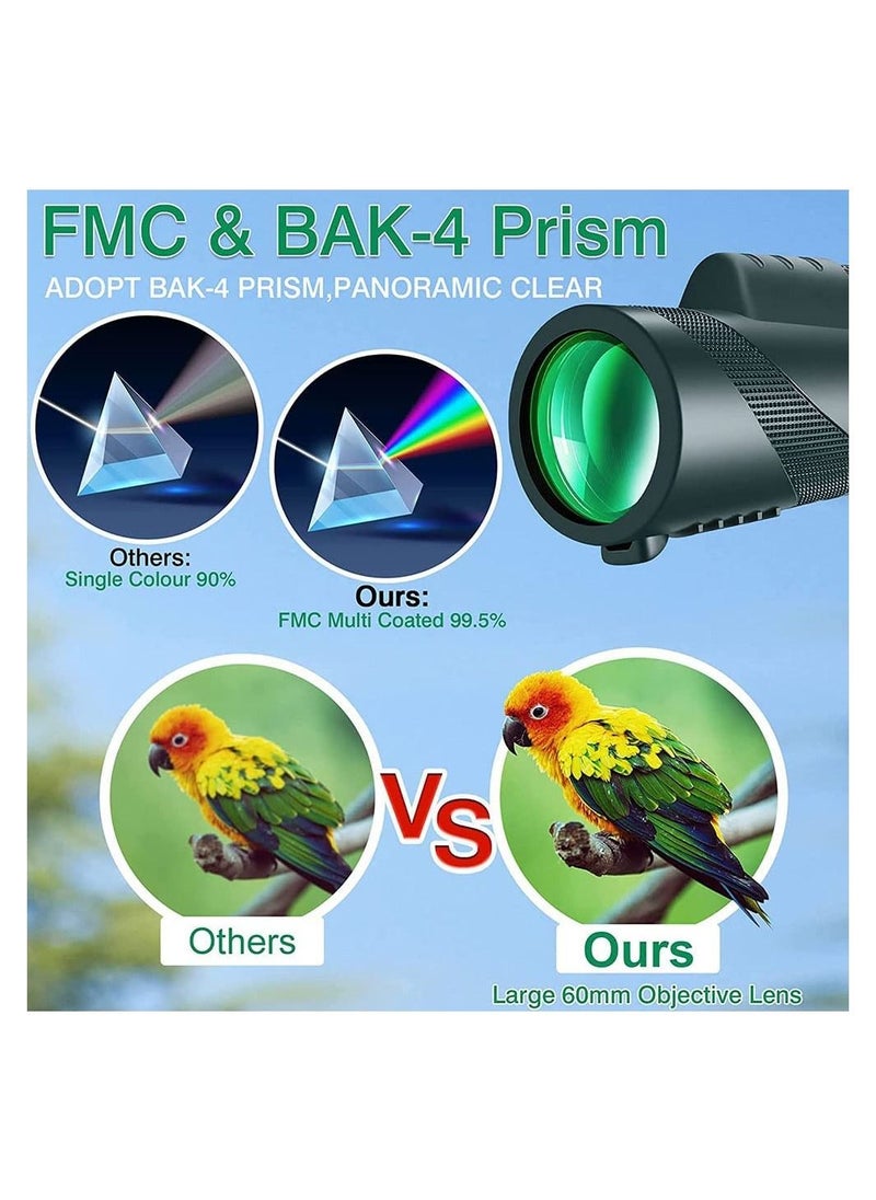 Cool Baby COOLBABY 50X60 Monocular Telescope High Powered Monocular for Adults with BAK4 Prism & FMC Lens for Stargazing Hunting Wildlife Bird Watching Travel...  - Image 4
