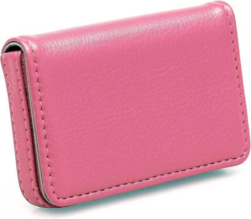AI-DEE RFID Blocking Wallet - Minimalist Leather Business Credit Card Holder with Magnetic, Pink, Small - Image 3