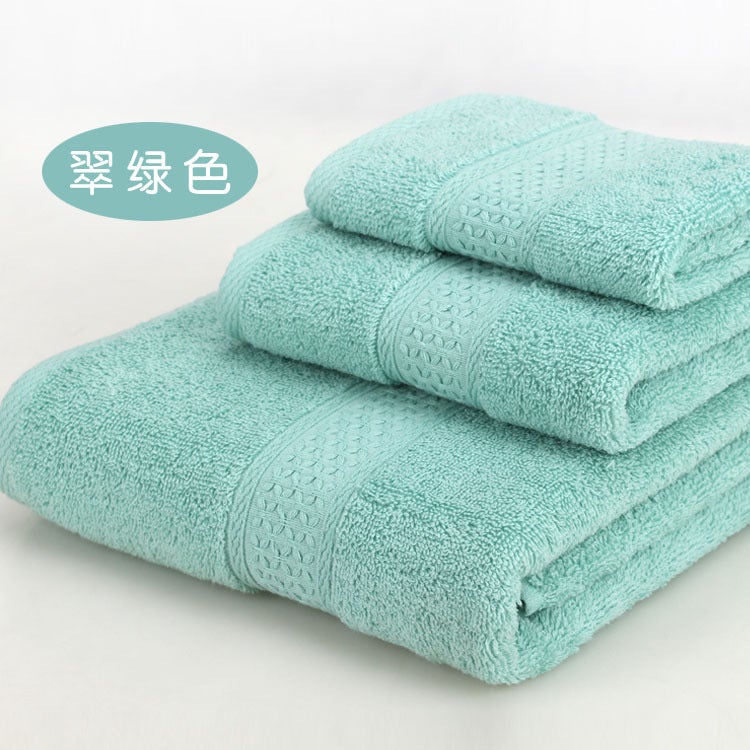Plain Towel Bath Towel Square Towel Three-Piece Set Absorbent Couple Household Upriferous Adult Gift Towel - Image 5