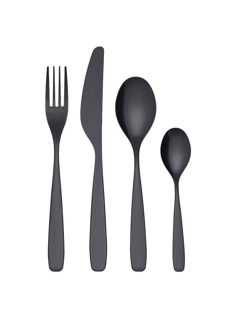 طقم أدوات مائدة 24 قطعة أسود - Image 2